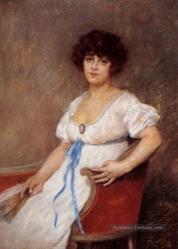 Portrait d’une dame assise Carrier Belleuse Pierre Peinture à l'huile